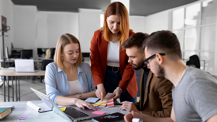 SEO specialists reviewing keyword research and ranking data
